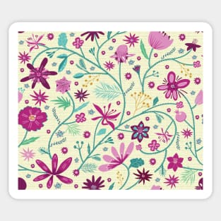 chintz pink and green Sticker